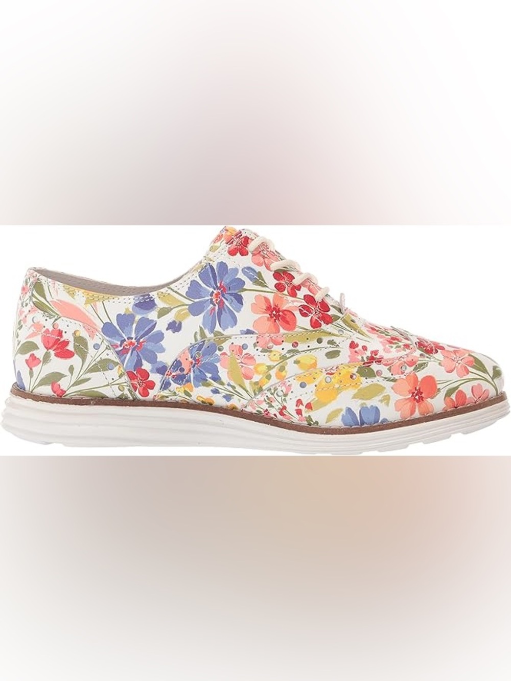 Cole Haan ØriginalGrand Wingtip Floral Print Leather Oxfords Shoes SZ 7 LIKE NEW